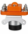 Heavy Duty 24V Dc Contactor And 200 Amp Power Relay Built Different For Ev Forklifts And Electric Trikes Featuring Silver Alloy Contacts, front view with orange top.