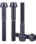 4 Pack Beefy Titanium Bolts M5x35mm With Tapered Head Allen Hex Screws Black High Strength Grade 5 6Al4V Titanium Alloy