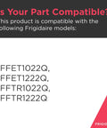 Compatibility info for Electronic Control Board For Refrigerators 5304498695 Replacement Module, lists Frigidaire models.