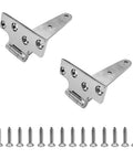 Beefy Heavy Duty T Style Door Hinges 2 Pack, Marine Grade 316 Stainless Steel Thickened Hinges with screws displayed