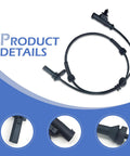 yorpyep rear-left car wheel speed sensor, ABS sensor, black with wiring harness, compatible with JAC Heyue