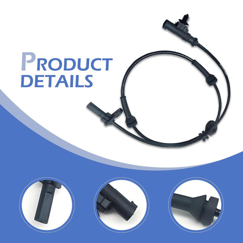yorpyep rear-left car wheel speed sensor, ABS sensor, black with wiring harness, compatible with JAC Heyue