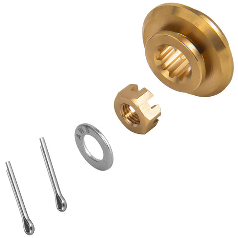 Outboard Propeller Installation Hardware Kit For 20 To 30HP Tohatsu And Nissan, 10 Spline Shaft, Includes Thrust Washer, Washer, Nut, And Cotter Pin