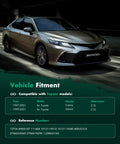 Toyota Camry in motion, compatible models 1997-2001 Camry, 1999-2001 Solara, fitment details listed below vehicle image