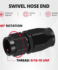 Heavy Duty Evil Energy 6AN PTFE Transmission Line Kit 7 Feet Long For 4L60 700R4 TH350 TH400 with swivel hose end.