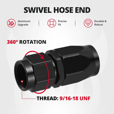Heavy Duty Evil Energy 6AN PTFE Transmission Line Kit 7 Feet Long For 4L60 700R4 TH350 TH400 with swivel hose end.