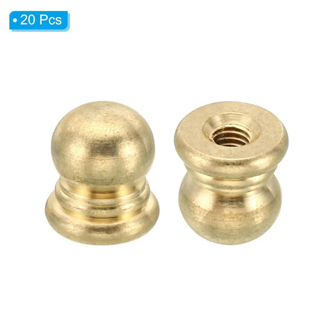 20 Pack M4x0.7 Brass Threaded Cup Caps for Lamp Finials Knobs Decorative Nuts, Lighting, Furniture And Cabinet Hardware, 10mm Ball Style Screw Caps