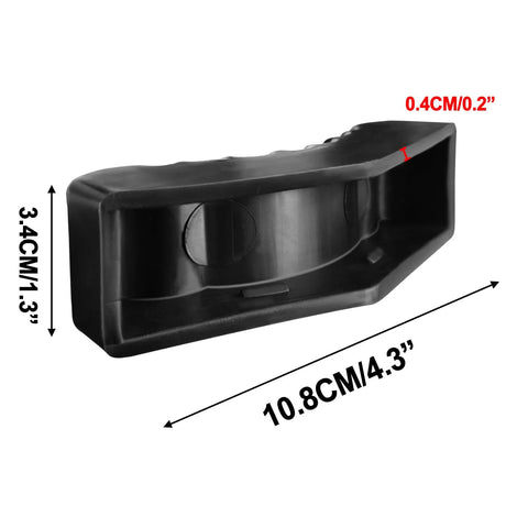 Front view of a black plastic 10.8 cm long 6-ton car jack stand rubber pad lift floor adapter