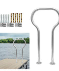 Dock Boarding Handrail Safety Grab Bar For Marina Boat Deck And Hot Tub Access, 37.4 inch iron rail, dock placement view.