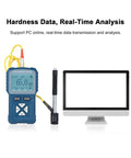 Nimble And No Fuss Portable Hardness Tester For Metals Quick Convert HLD HB HV HRA HRB HRC Digital Durometer Kit with monitor setup.