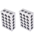 Pair of hardened steel machinist setup blocks, 1x2x3 in, 23-hole, includes screws and hex key