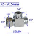 Brass One Half Inch Threaded Hose Connector Tee Joint Three Way Water Divider Pipe Fitting Adapter Set Of 10 Yellow Silver Plated Ideal For Garden Hoses Faucets Sprinklers And Irrigation Systems, 1/2 in brass tee