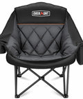 Oversized XL Camping Chair for Adults With 400 Pound Capacity Heavy Duty Padded Folding Seat Side Pocket Cup Holder Cooling Bag Included Ideal for Beach Camping RV Trips Outdoor Sports Garden and Lawn, front view