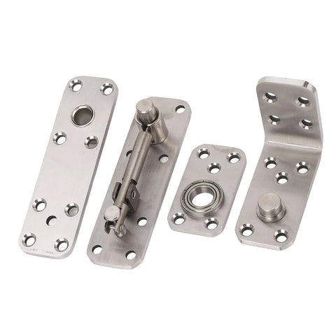 Heavy Duty Concealed Pivot Hinge For Secret Doors And Bookcases Offering A Flawless 180 Degree Swivel With Quick On The Fly Adjustments Crafted From Thick Stainless Steel That Supports Up To 600 Lbs - stainless steel hardware parts layout