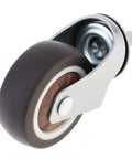 4 Pack 2 Inch TPR Rubber Caster Wheels For Furniture Quiet Ball Bearing Rollers Floor Savers Heavy Duty Swivel Casters Silent Smooth Glide Zero Hassle Install Coffee Brown close-up of single wheel