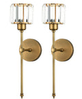 Set Of 2 Brushed Brass Wall Sconces Hardwired Vanity Lights With Fabric Shade For Bedroom Living Room Hallway Kitchen Gold Modern Rustic Ambience That Creates Cozy Glow For Warm Vibes