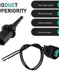 Kick Your Climate Game Up With This Outside Ambient Air Temperature Sensor Connector Plug And Wire Harness Kit For Mercedes Models showing a temperature sensor plug and wiring.