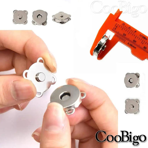 Rock Solid Magnetic Snap Buttons Sew On Clasp Kit Twelve Pack, 15mm bronze alloy, heavy duty purse hardware.