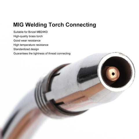 Go To MIG Welding Torch Neck Swan Goose Neck Connector Tube 9mm Stainless Brass Nozzle For Binzel MB24KD close-up