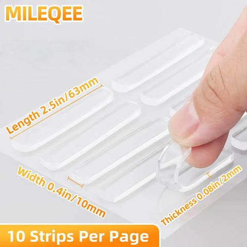 Pack Of Ten Clear Anti Slam Door Bumpers Silent Adhesive Wall Stoppers For Kitchen Cabinets Bedrooms And Closets Quick Fix To Mellow Out Loud Bangs And Keep Your Drywall Looking Fresh, showing 10 strips for easy application.