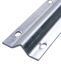 Close-up of 12 Foot Galvanized Inverted V Track Kit with Three 4 Foot Tracks and Mounting Hardware Heavy Duty Steel Rail for Sliding Gates