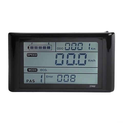 Jn Lcd S900 Display Screen For 36V And 48V E-Bike Shows Real-Time Speed And Battery Life With High Accuracy Readout Plus Exclusive Controller Fit. Black LCD e-bike display with speed, odometer, mode, PAS and battery indicator