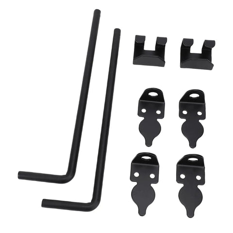 Heavy Duty Cane Drop Bolt for Wooden Gates, Vertical or Horizontal Mount, Weatherproof Steel Gate Drop Rod, Durable Outdoor Fence Locking Hardware For Commercial And Residential Gates, Rustproof, Easy Install, Locking For Outdoor Fences, black steel parts