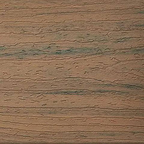 Toasted Sand PVC Composite Deck Boards Scalloped Plank Kit Built Tough With Precision Pre Drill Template detail view.