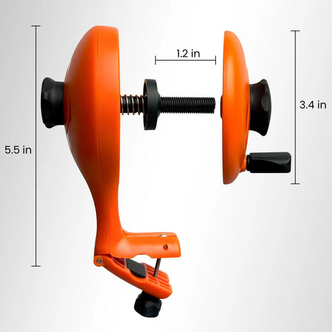 Fishing Line Winder And Reel Spooler Kit With Unwinding System, Anti Twist Spooling Station dimensions side view