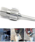 Heavy Duty Pvc Pipe Threader Set With 1/2 And 3/4 Inch Dies For Smooth Plumbing Repairs Electric drill adapter for precise threading.