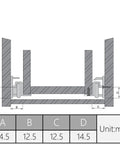 Technical diagram for 10 Inch Cold Rolled Steel Keyboard Slide Glide With 2 Fold Ball Bearing Tracks, Double Section Drawer Runner