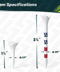 Premium Pro Grade Plastic Golf Tees 100 And 50 Pack With One And A Half Inch And Three And A Quarter Inch Lengths Engineered