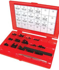 Top Shelf Hex Head Screw Kit For Rifle Maintenance, red storage box with assorted hex screws and thread gauge.
