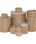Twisted ProManila Rope UnManila 3 Strand Outdoor Rope Lightweight Synthetic, tan spools of varying sizes for DIY projects