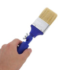 2 Inch Adjustable Angled Paint Brush For Fine Detail And Corners, Synthetic Bristles, Blue Handle, Held in Hand