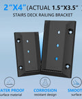 Ten Pack Deck Railing Bracket Connectors For 2x4 Posts 1.5 By 3.5 Inch Nylon Sturdy Rail Brackets With Seventy Screws, waterproof design