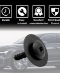 Heavy Duty Fender Liner Splash Shield Bolt Kit Quick Drop In Swap For Gm Chevy Camaro Colorado Cruze Equinox Impala And Cadillac Models Replaces 11548270, durable black steel bolt with flange.
