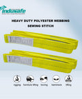 Heavy Duty 2 Pack 2 Inch By 6 Foot Lift Straps Made From 2 Ply Polyester For Hoist And Rigging, Flat Eye To Eye Web Slings With 6200 Lb Working Load Limit