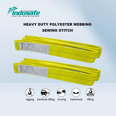 2 Pack 2 Inch By 3 Foot Lift Slings Made From 2 Ply Polyester Rigging Straps Flat Eye To Eye Web Slings With 6200 Lb Working Load