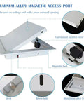 Top Tier 16 By 32 Inch Galvanized Steel Access Panel With A Slick Push To Open Track For No Sweat Drywall And Ceiling Pipe Fixes In Crisp White, showing aluminum alloy magnetic access port detail.