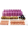 Pro Grade TIG Welding Consumables Kit 0.040 To 1/8 Inch with Collet, Gas Lens, Alumina Cap for 17 18 26 Torches