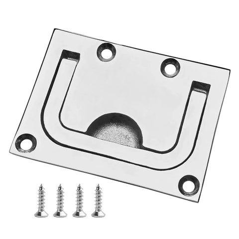 Marine Grade 316 Stainless Steel Heavy Duty Flush Lifting Door Pull Kit With Mount Screws For Boat Deck Hatch And Home Furniture Recessed Handle