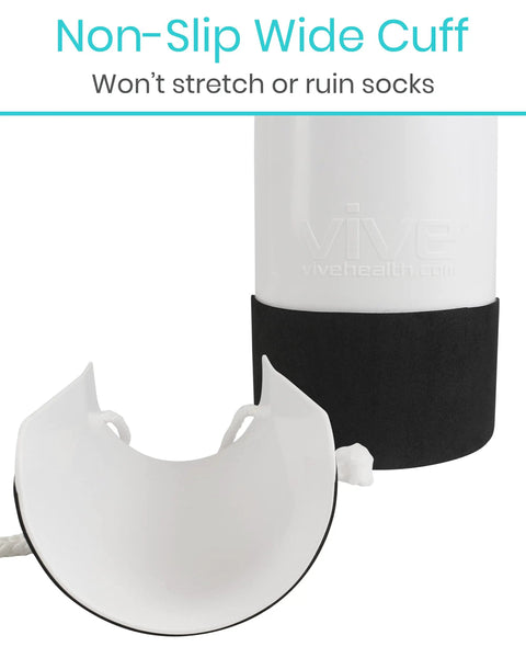 Sock Aid For Easy On And Off With Comfort Foam Grip For Seniors And Limited Mobility Stocking Slider For Hosiery Donning And No Sweat Recovery For Everyday Dressing And Comfortable Self Donning Of Socks, non-slip wide cuff