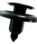 Close-up of a plastic rivet from the 50 Piece Engine Splash Shield Fastener Kit For Toyota Cars And SUVs With Plastic And Metal Rivet Clips