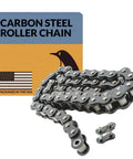 40 Roller Chain Five Feet With Free Connecting Link Carbon Steel One Half Inch Pitch 119 Links for Bikes and Machinery