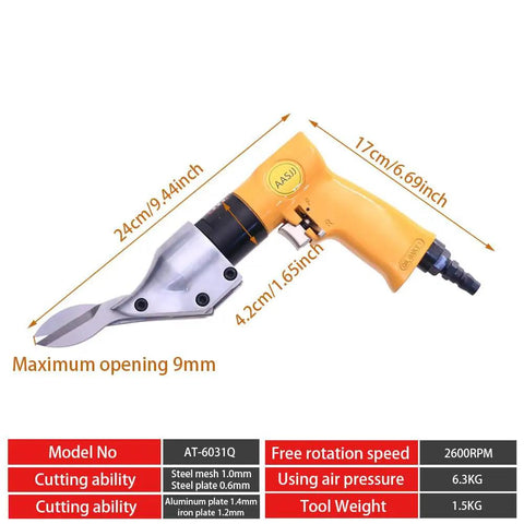 Heavy Duty Pneumatic Metal Shear Rock Solid Air Metal Cutter Workhorse For Stainless Plates And Diamond Mesh Pro Shop Tool With Smooth 2600 Rpm Operation And Snappy Quarter Inch Connector