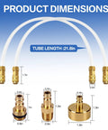 Marine Hydraulic Steering Bleed Kit For Outboard Inboard And Sterndrive Boats with brass fittings and tube dimensions.