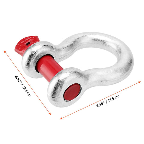 Rock Solid One Inch Bow Shackle With Screw Pin For Heavy Duty Marine Rigging Car Hauling And Construction Jobs Constructed From Tough Corrosion Resistant Alloy Steel Built Like A Tank To Safely Handle Over Eighteen Thousand Pounds Daily, 4.92" x 6.10".