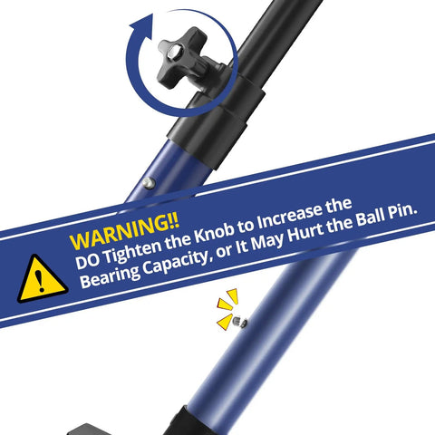 Close-up of Third Hand Tool Adjustable Steel Support System with tension knob and warning label