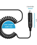 DC Car Charger For ICOM Radios Replacement Quick Charge In Vehicle Power Adapter with 4.9ft coiled cable and plug